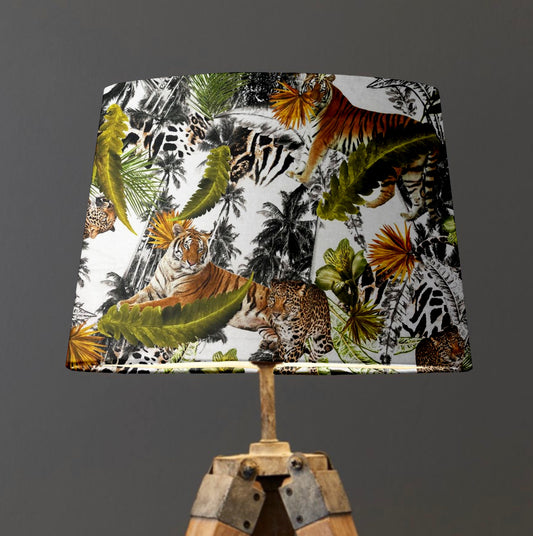 Tiger cheetah jungle velvet french drum lampshade/ ceiling light shade, empire lampshade