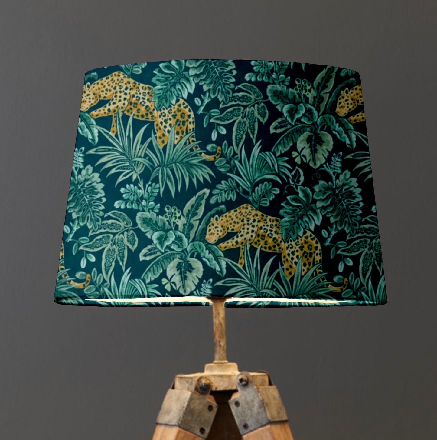 Jungle leopard velvet french drum lampshade/ ceiling light shade, empire lampshade