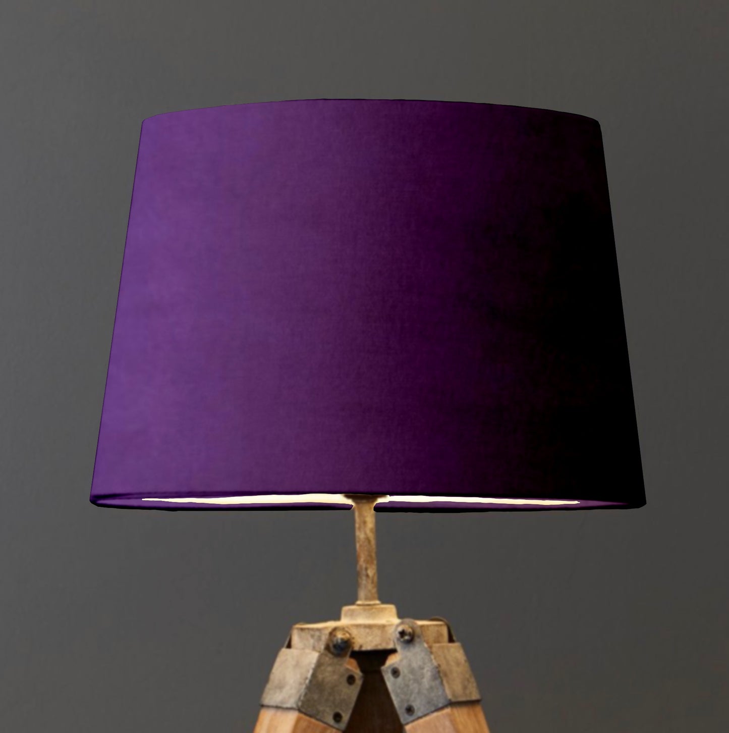 Purple velvet french drum lampshade/ ceiling light shade, empire lampshade