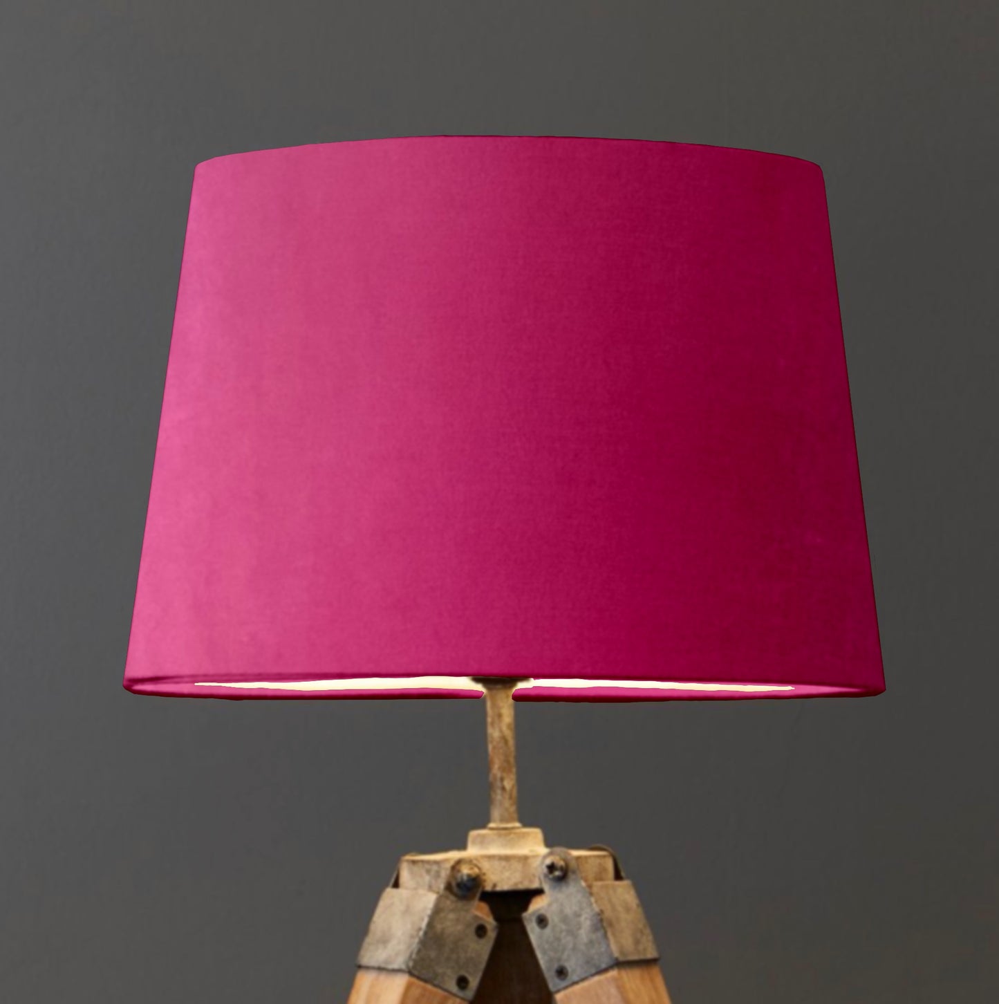 Pink velvet french drum lampshade/ ceiling light shade, empire lampshade