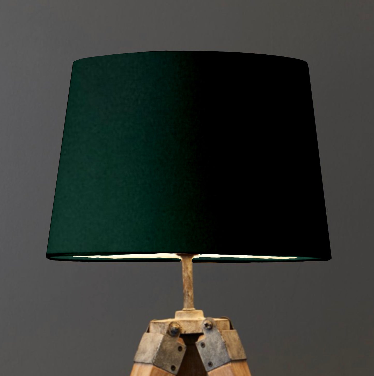 Green velvet french drum lampshade/ ceiling light shade, empire lampshade