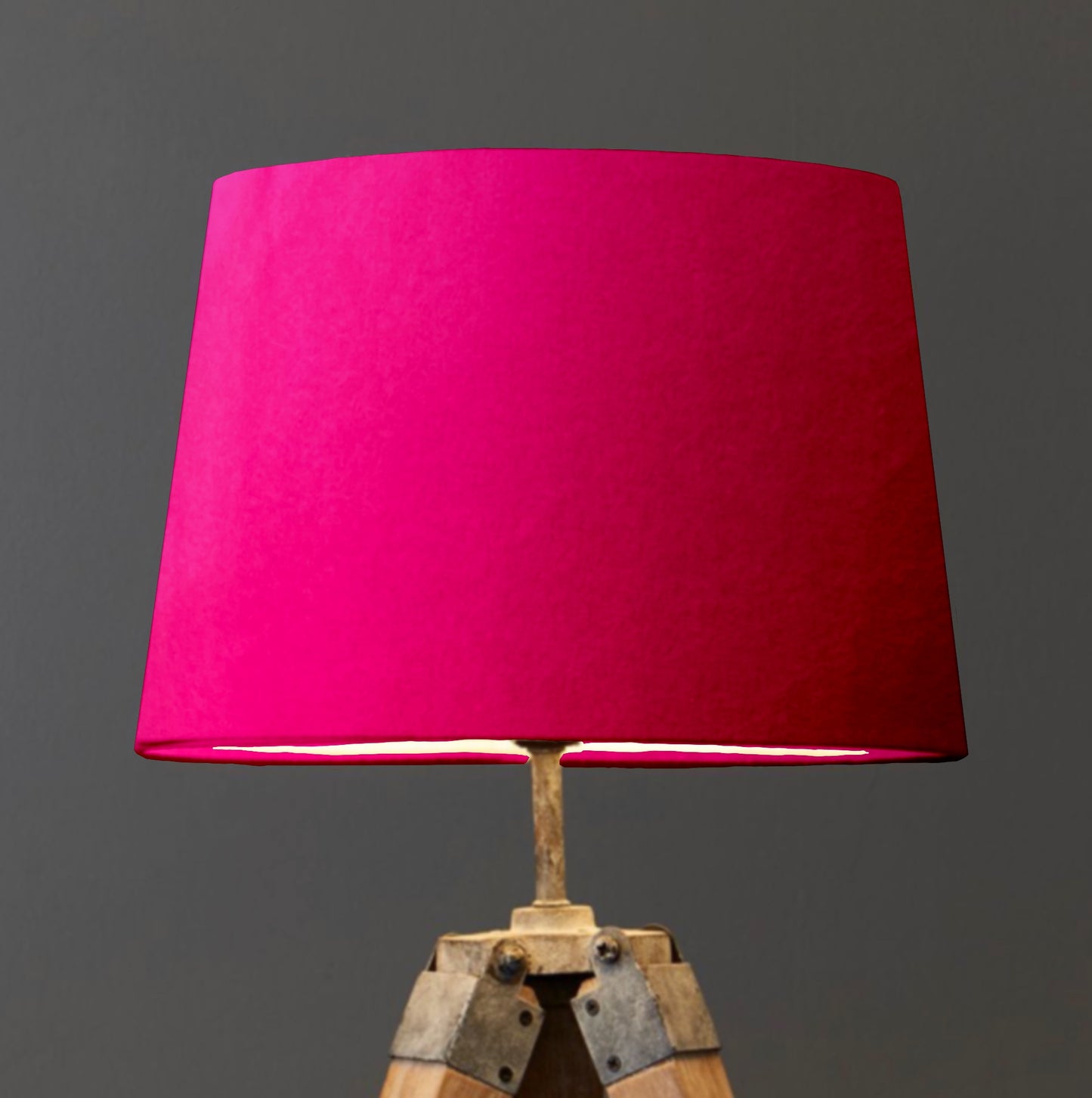 Cerise velvet french drum lampshade/ ceiling light shade, empire lampshade