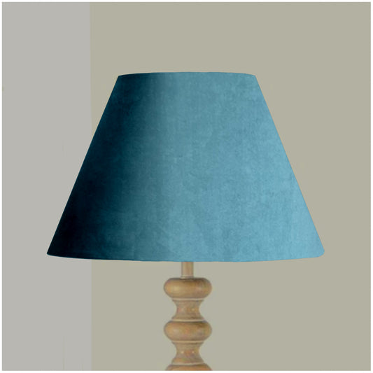 Teal velvet coolie lampshade/ ceiling shade, empire lampshade