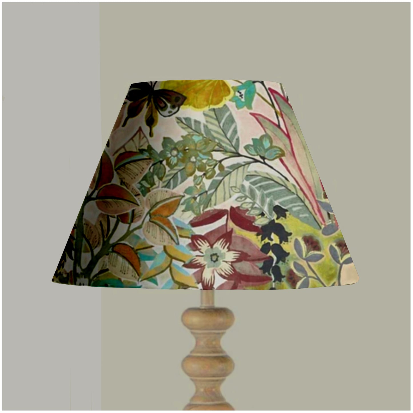 Floral pastel velvet coolie lampshade/ ceiling light shade, empire lampshade