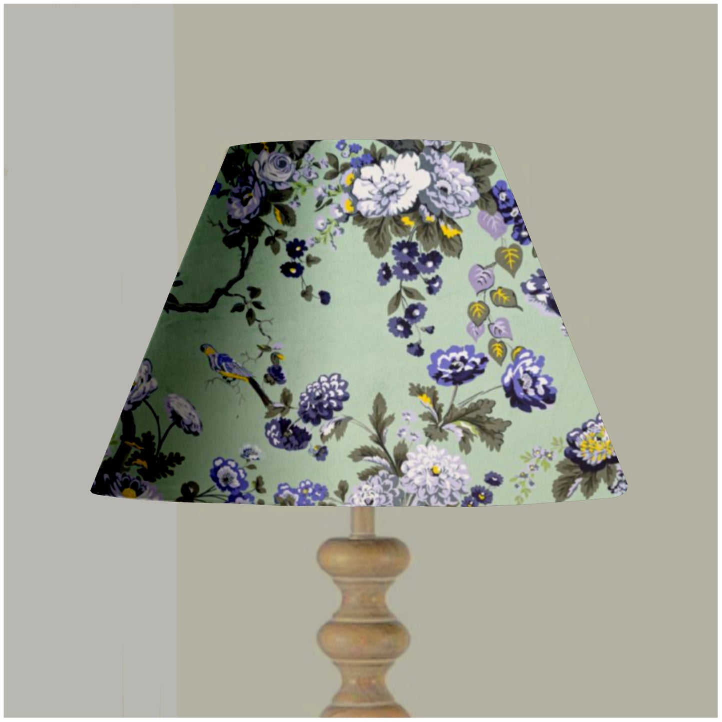 Purple floral velvet coolie lampshade/ ceiling shade, empire lampshade