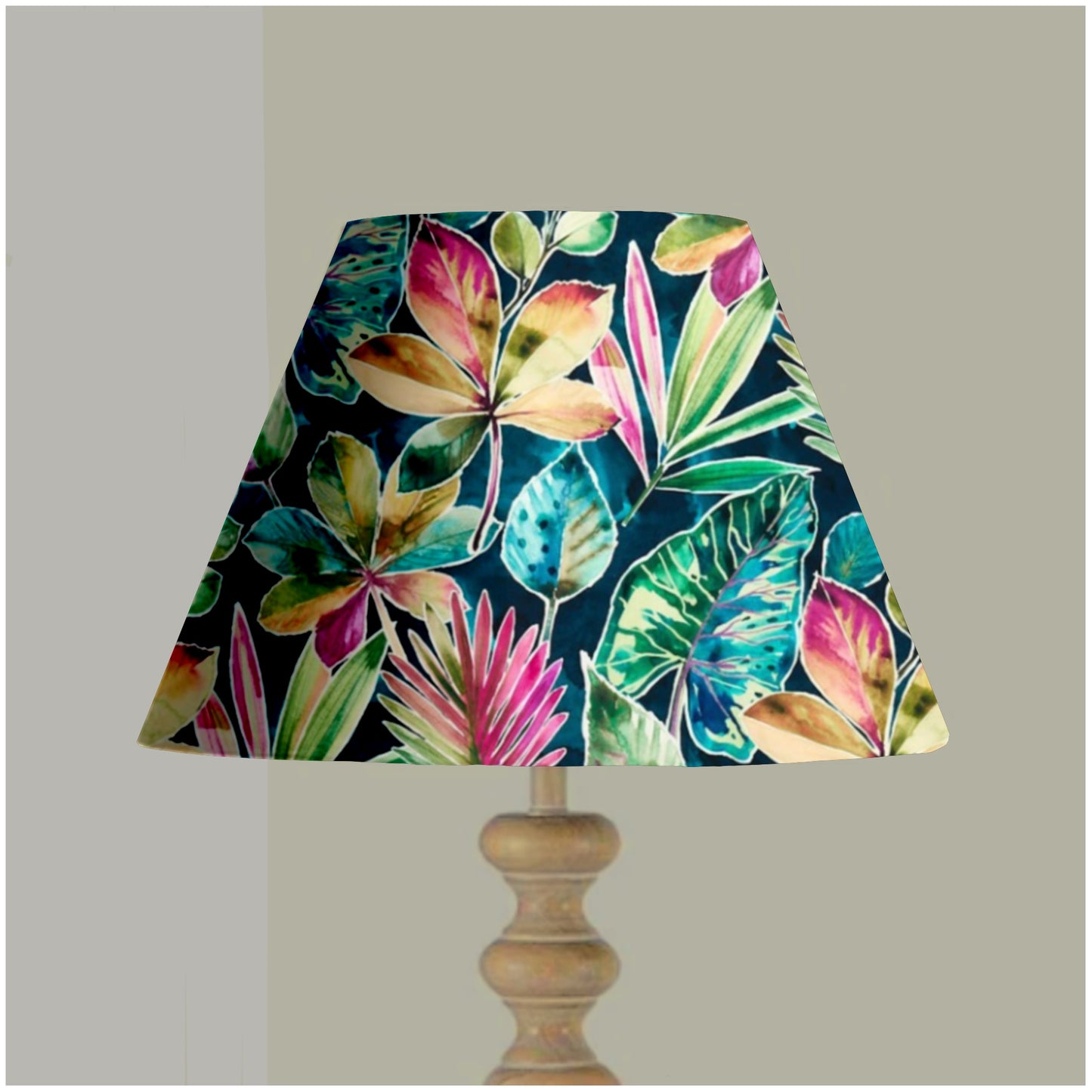 Rainforest velvet, multicoloured coolie lampshade/ ceiling light shade, empire lampshade