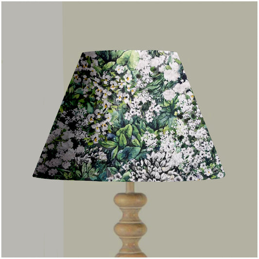 White flowers velvet coolie lampshade/ ceiling shade, empire lampshade