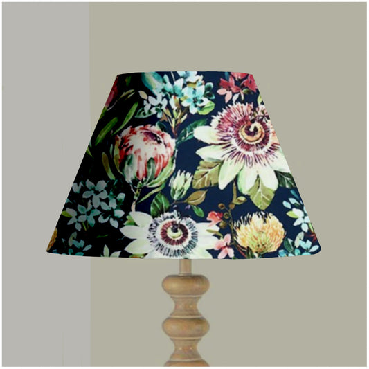 Floral summer garden velvet coolie lampshade/ ceiling light shade, empire lampshade, midnight