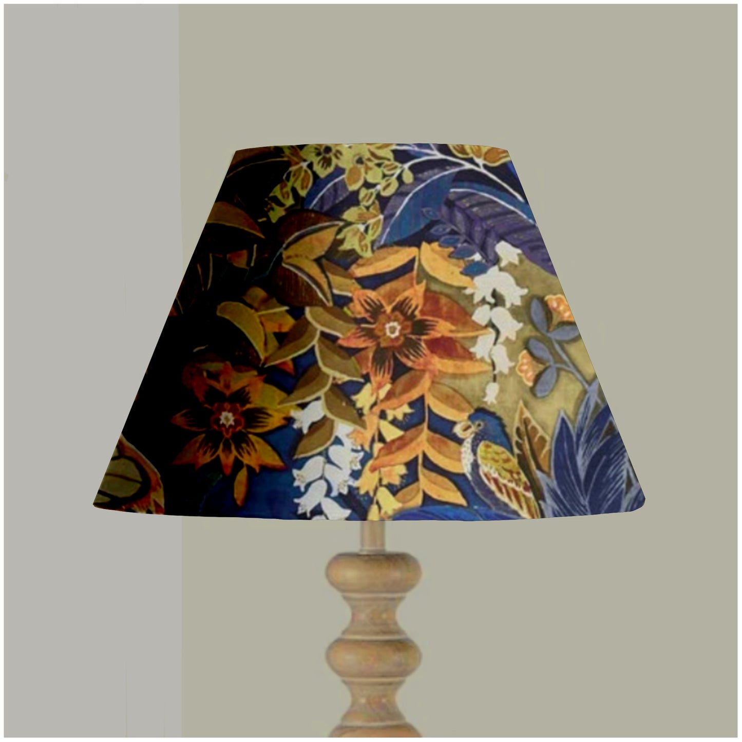 Floral midnight velvet coolie lampshade/ ceiling light shade, empire lampshade