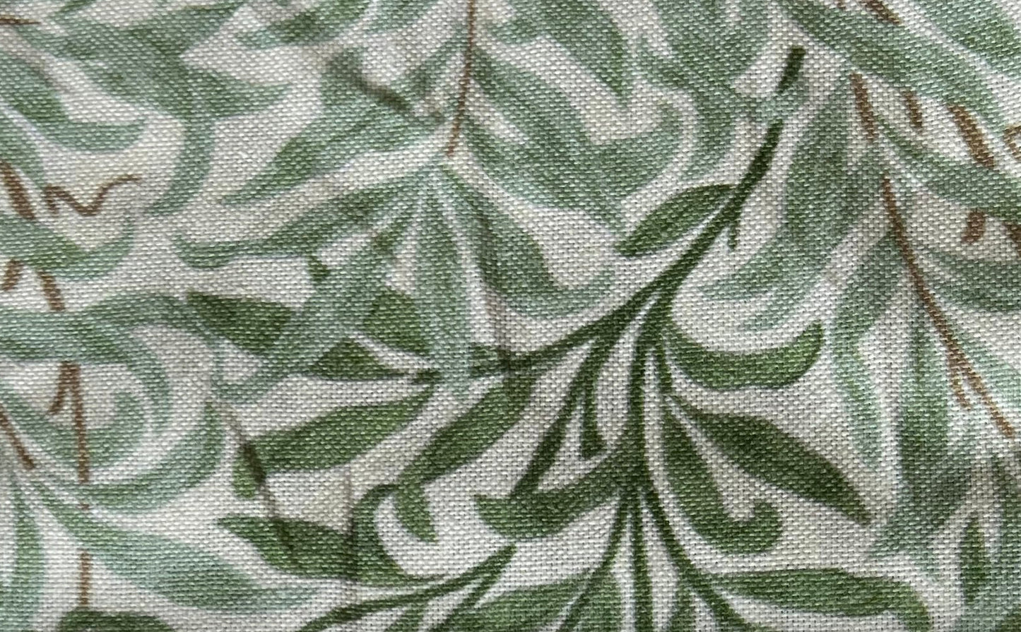 William Morris Sage willow cotton drum lampshade/ ceiling shade with a white lining