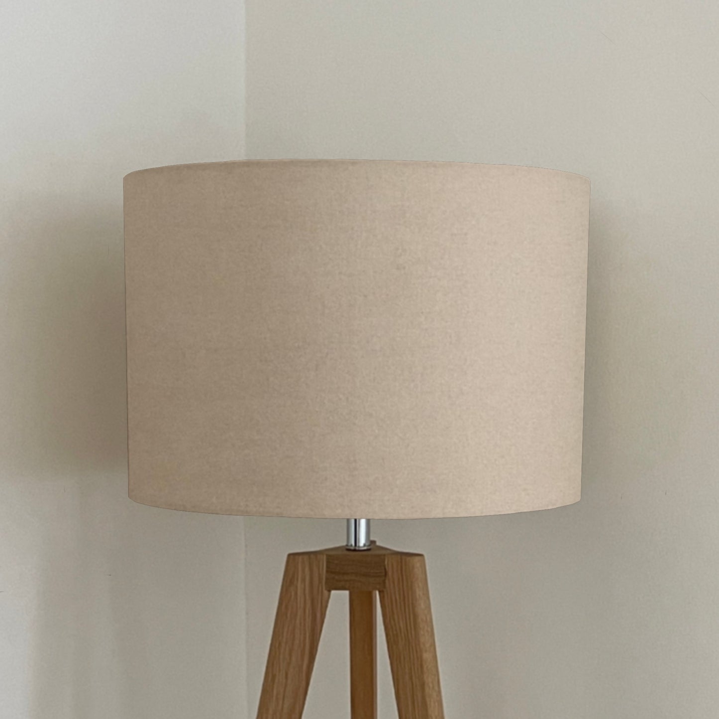 Cream velvet drum lampshade/ ceiling shade with a white lining