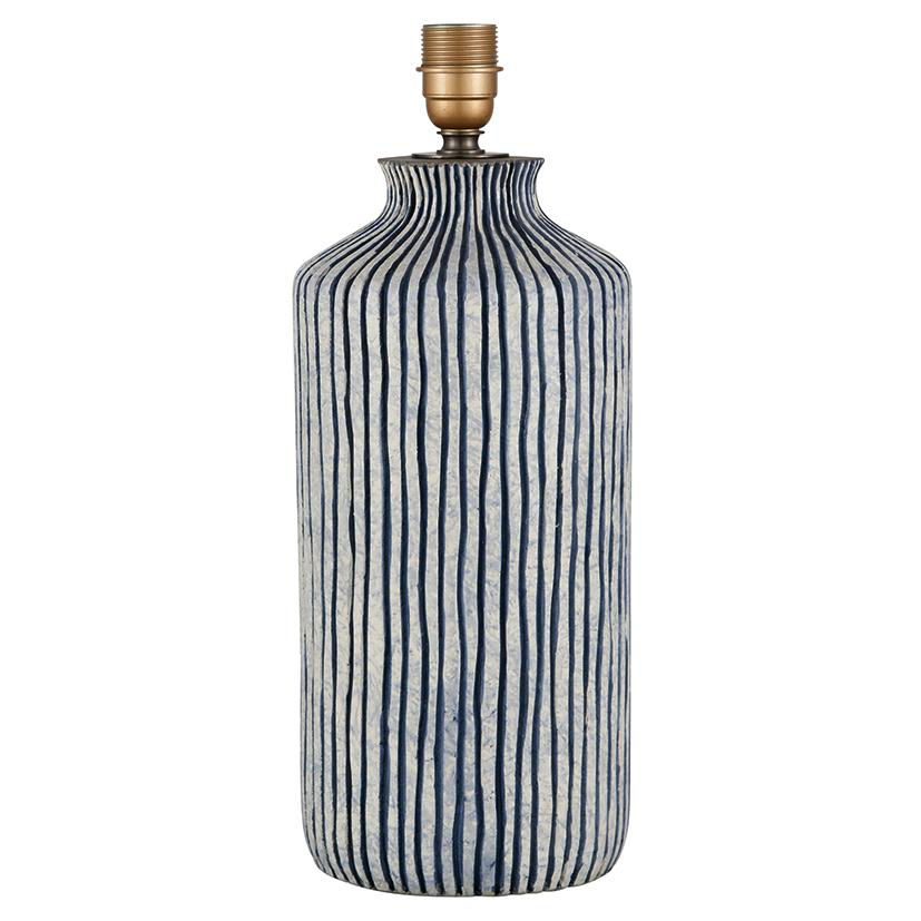 Blue and white stripe stoneware table lamp PREORDER