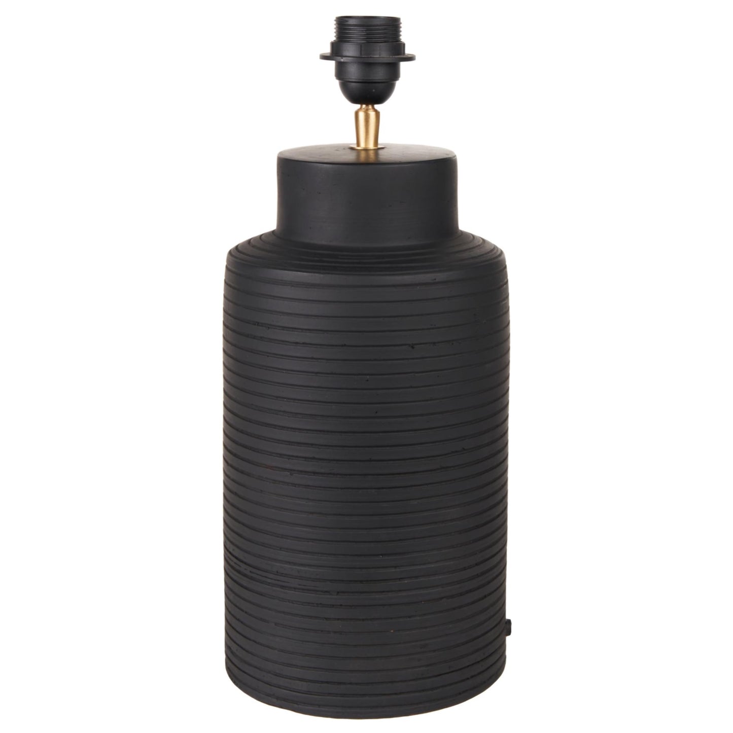 Black ribbed, terracotta table lamp