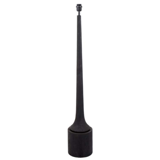 Black wood tall neck floor lamp