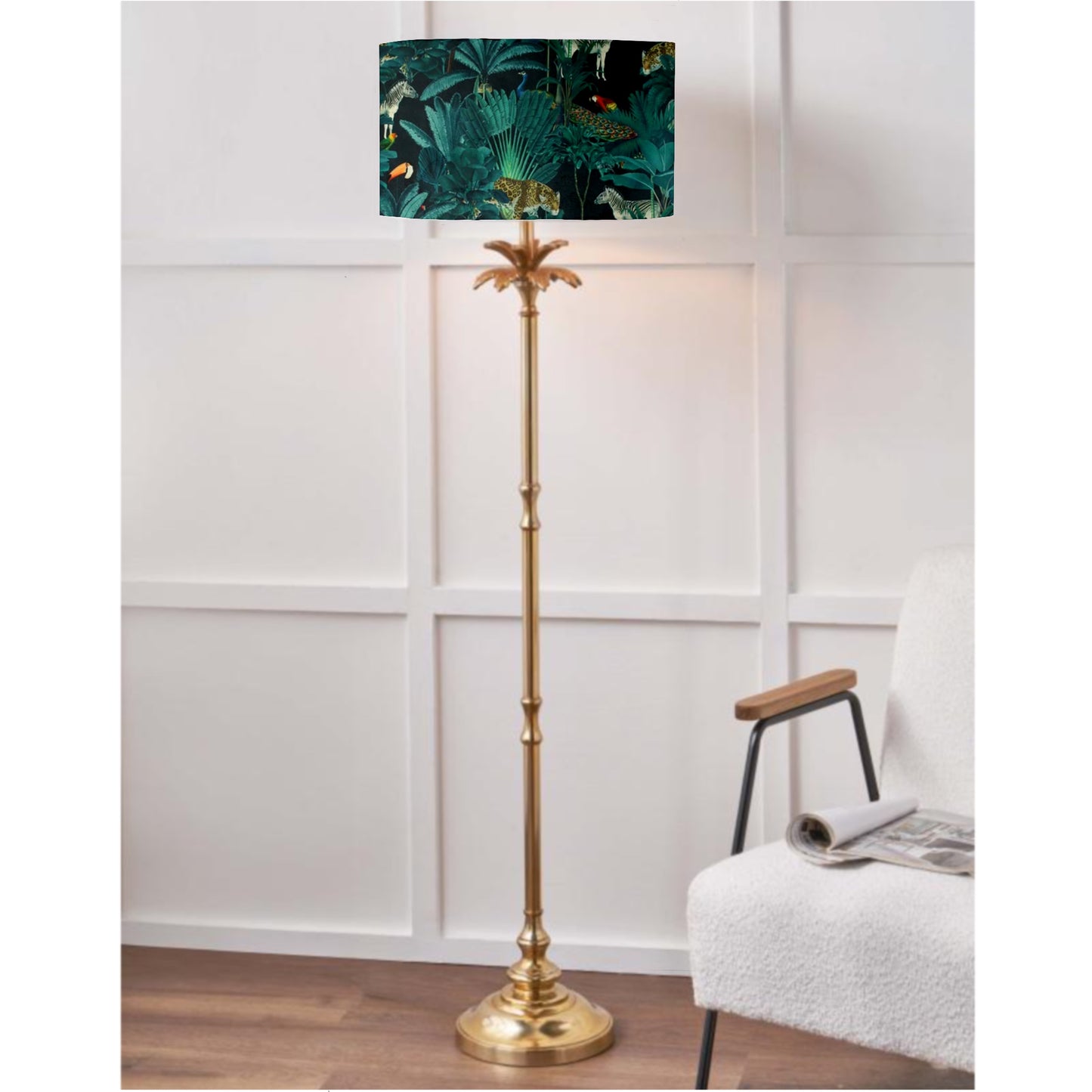 Gold Palm tree, metal floor lamp