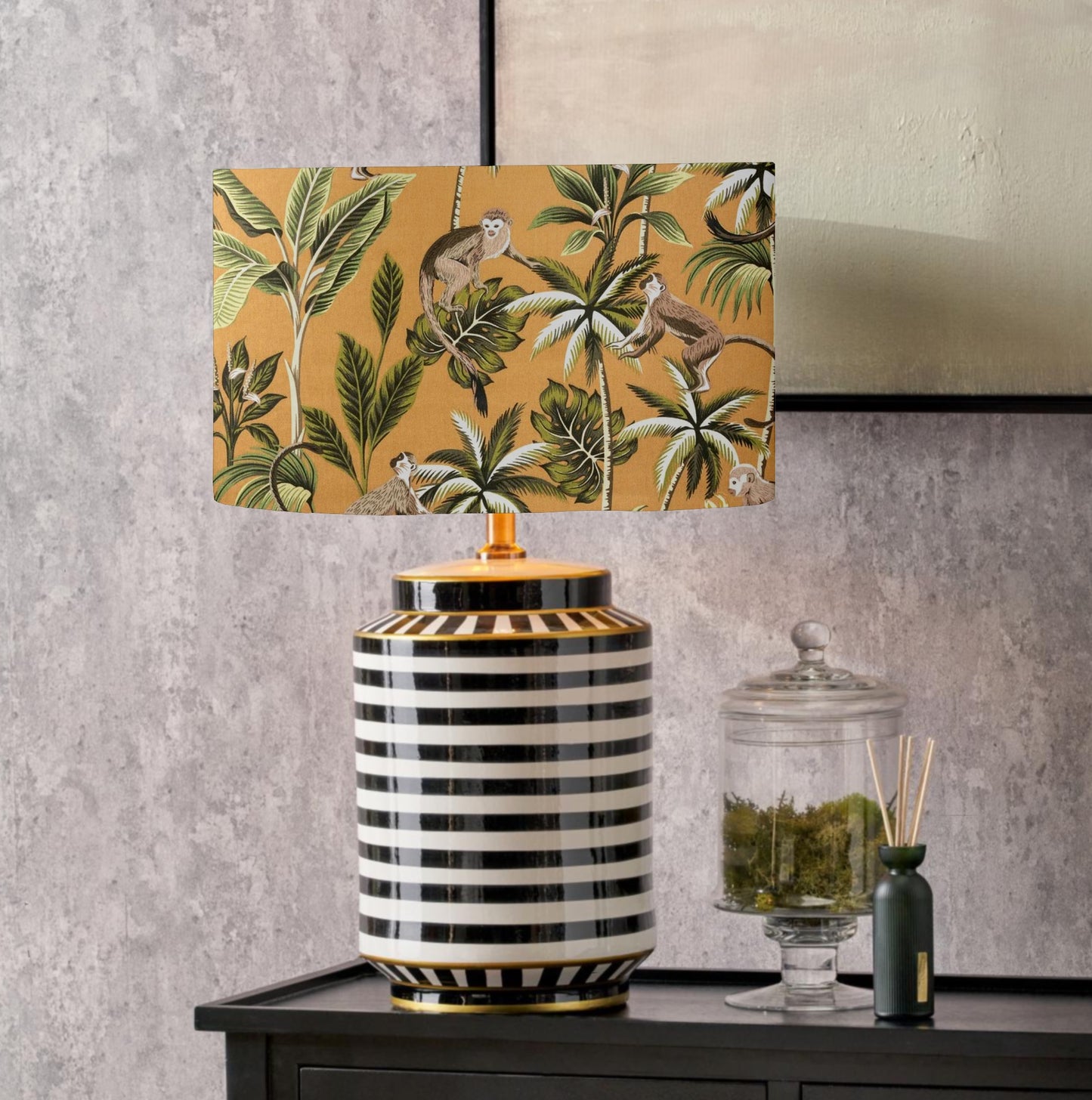 Humbug striped ceramic table lamp, Tall