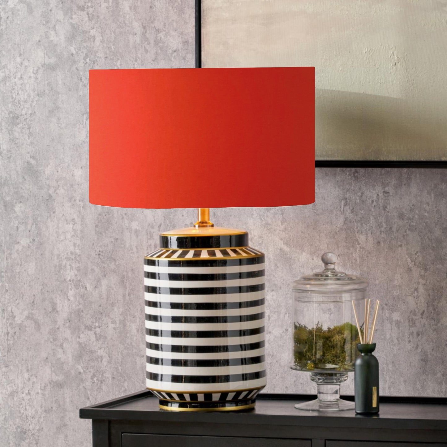 Humbug striped ceramic table lamp, Tall