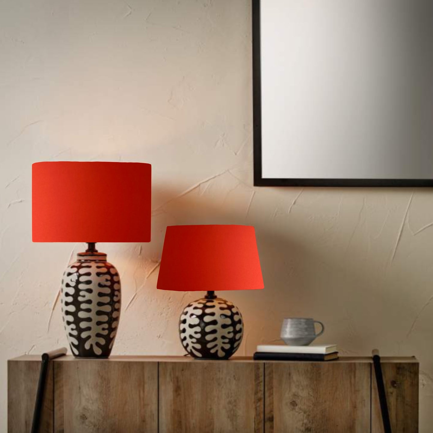 Black and white coral, ceramic table lamp, Tall PREORDER