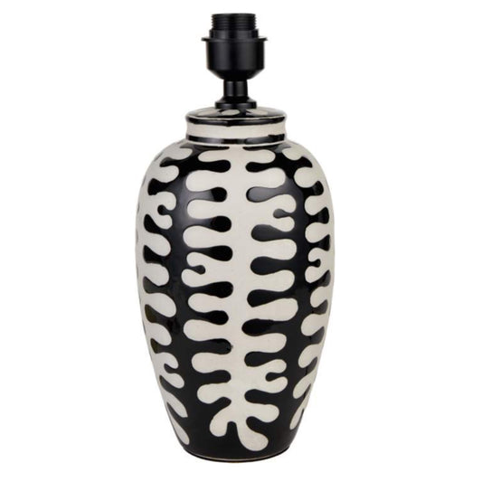 Black and white coral, ceramic table lamp, Tall PREORDER