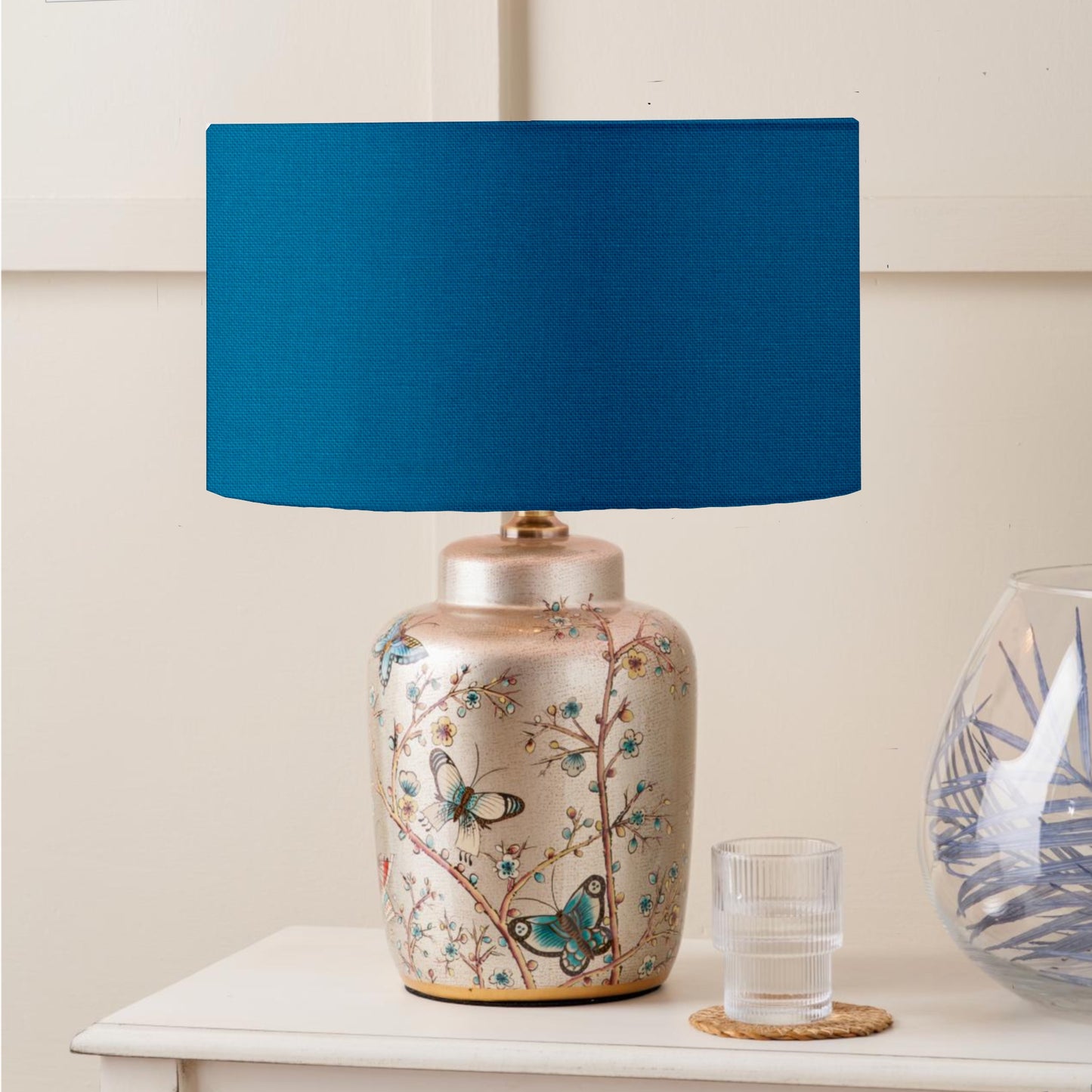 Champagne butterfly, ceramic table lamp