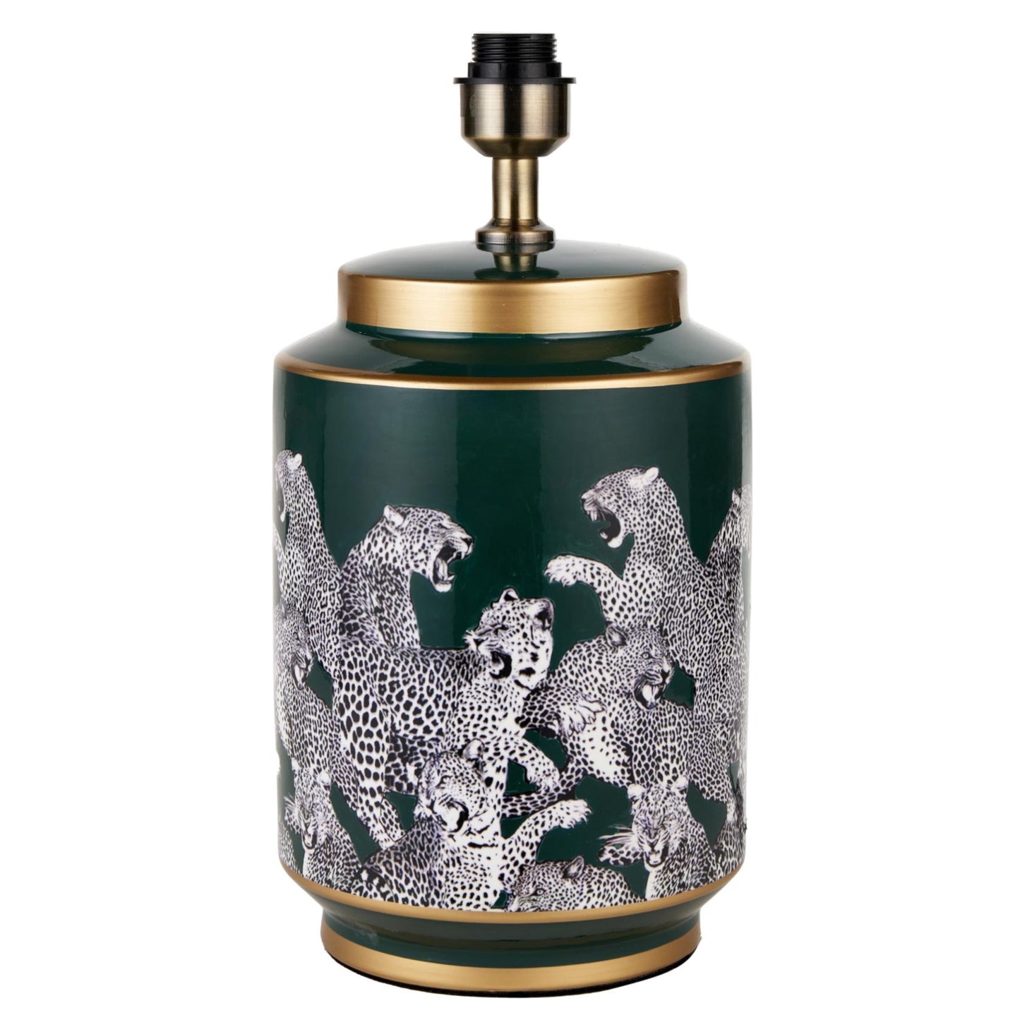 Green cheetah, ceramic table lamp