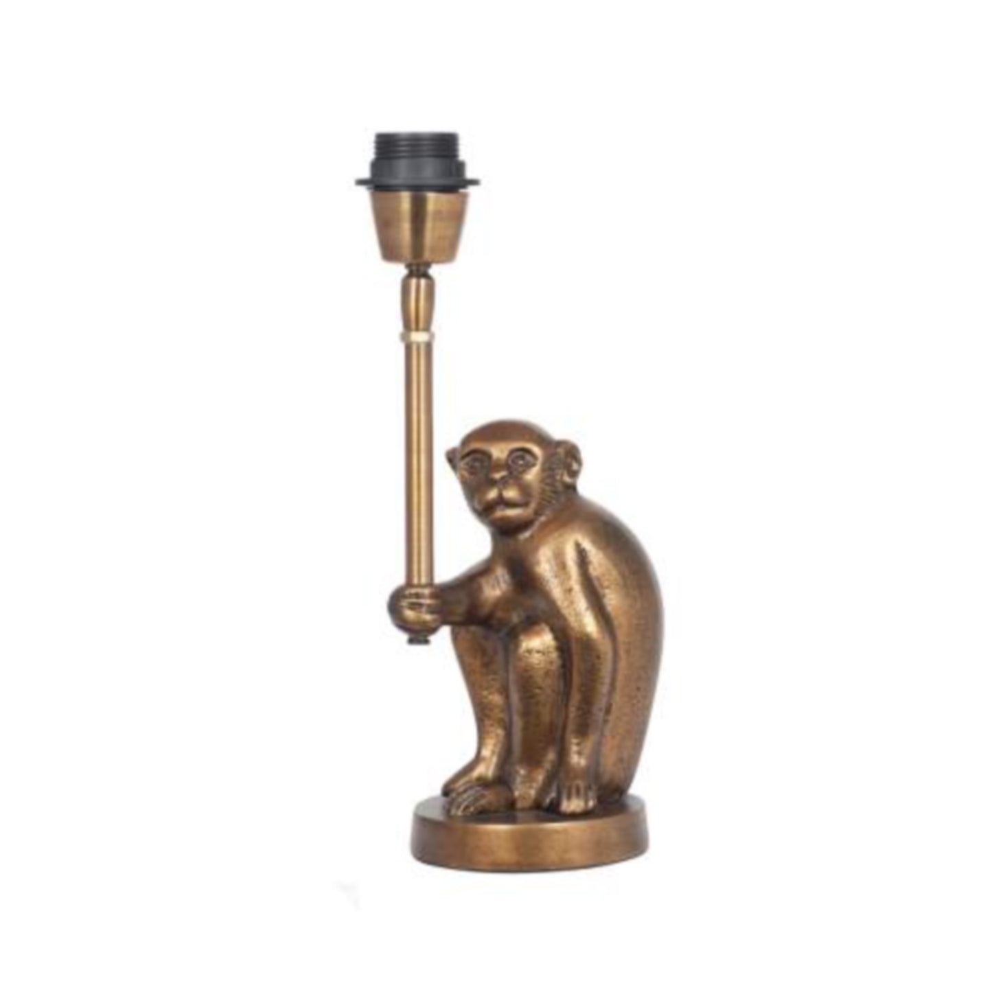 Antique brass sitting monkey, table lamp