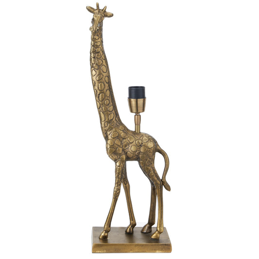 Antique brass giraffe table lamp