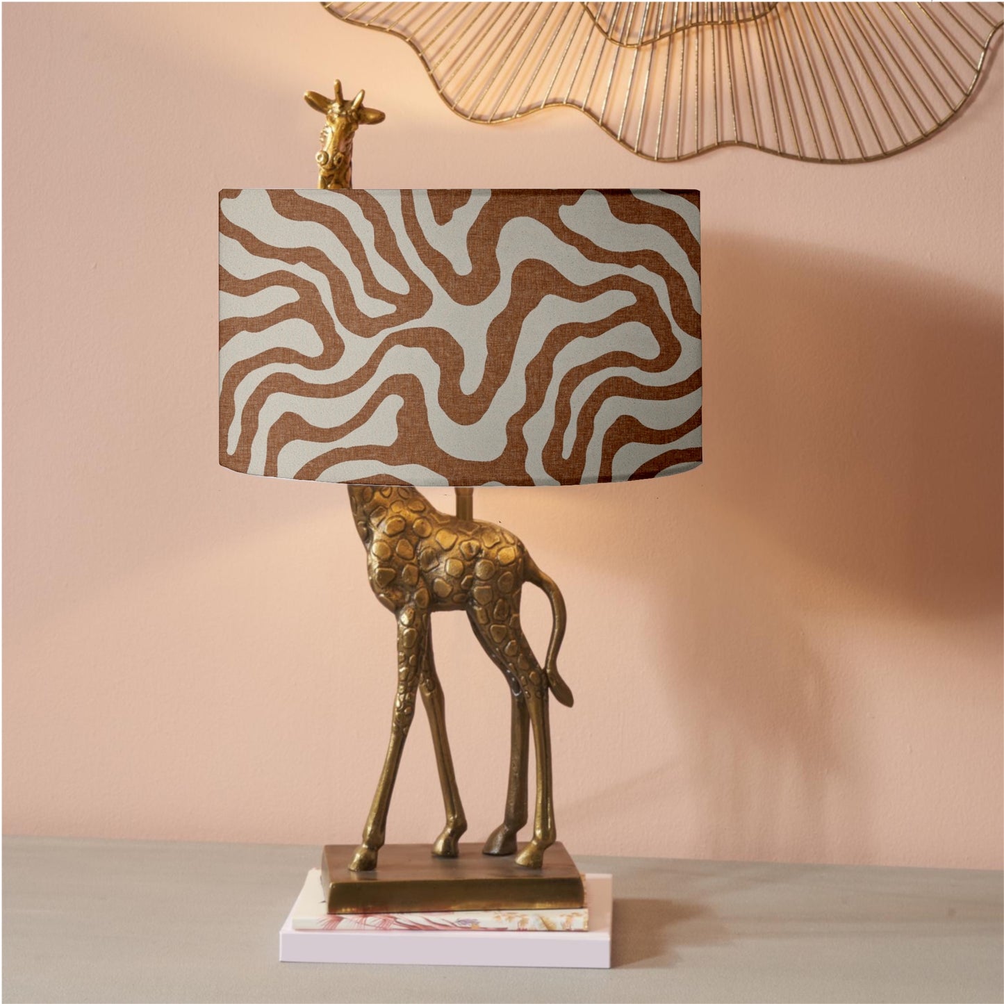 Antique brass giraffe table lamp