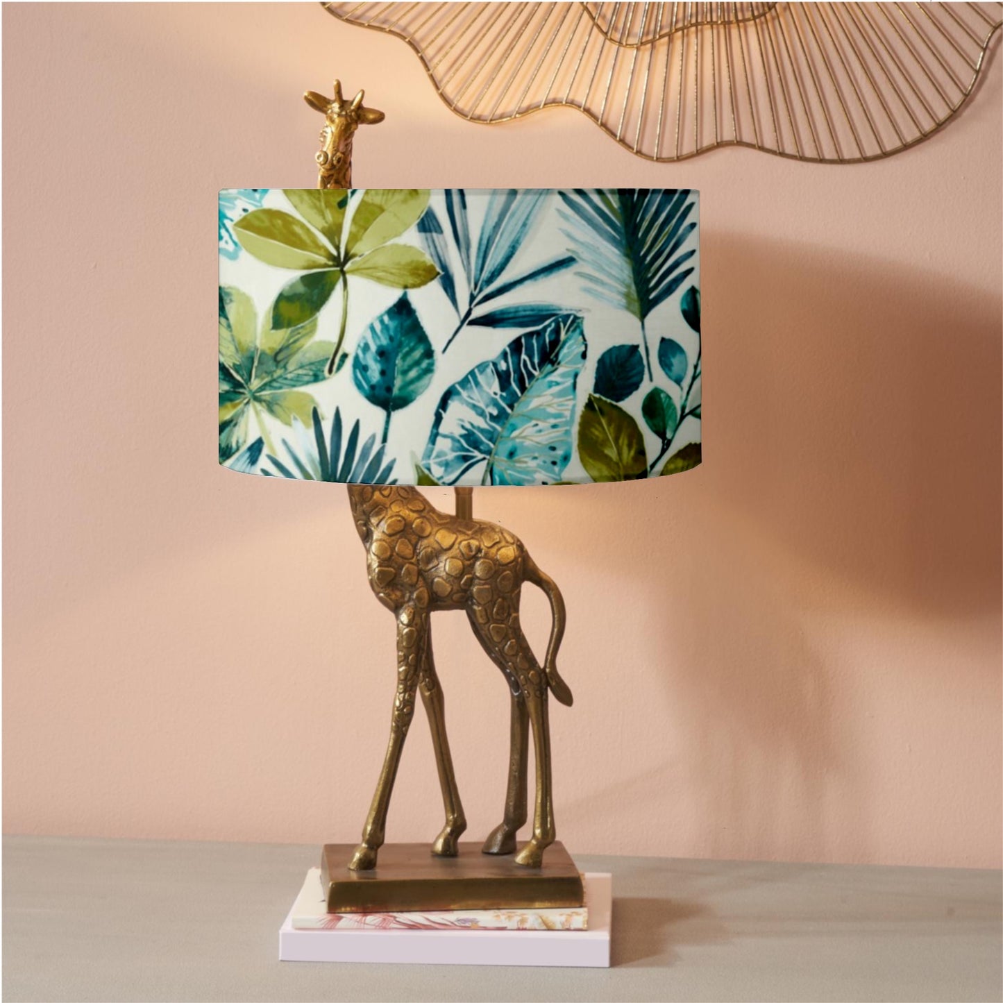 Antique brass giraffe table lamp