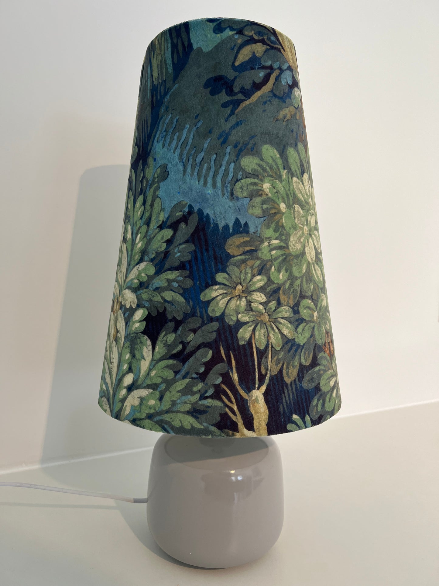 Forbidden forest Velvet cone lampshade, extra tall lampshade