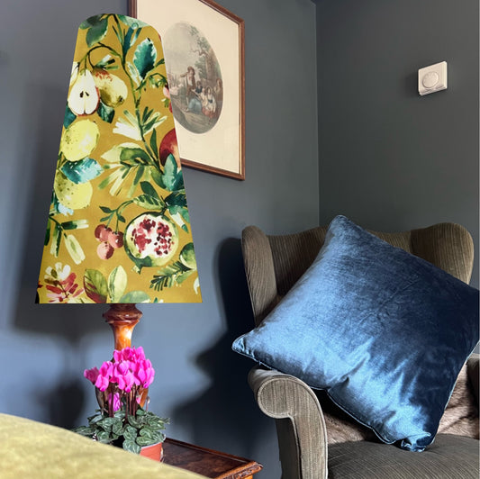 Fruta fig Velvet cone lampshade, extra tall lampshade, Gold