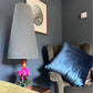 Grey Velvet Lampshade | Extra Tall Cone Light Shade | Bespoke Handmade UK