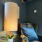 Natural Linen Lampshade | Extra Tall Cylinder Ceiling Light Shade | Bespoke Handmade UK