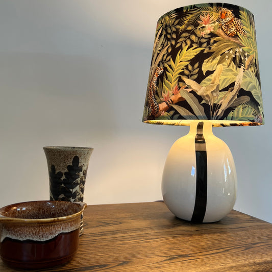 Leopard palm trees velvet french drum lampshade/ ceiling light shade, empire lampshade