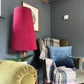 Red Velvet Lampshade | Extra Tall Cone Light Shade | Bespoke Handmade UK