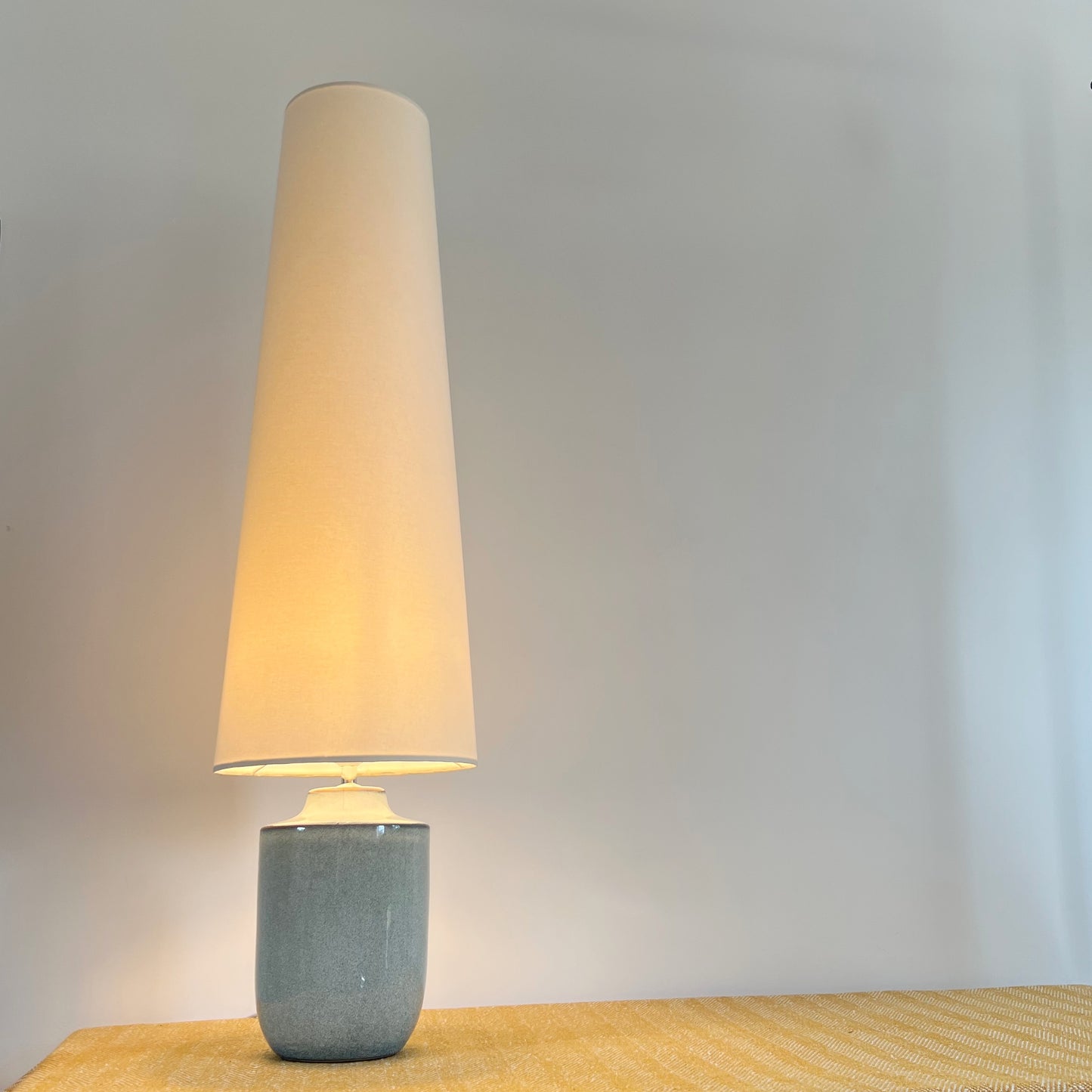 Cream cotton cone lampshade, extra tall lampshade