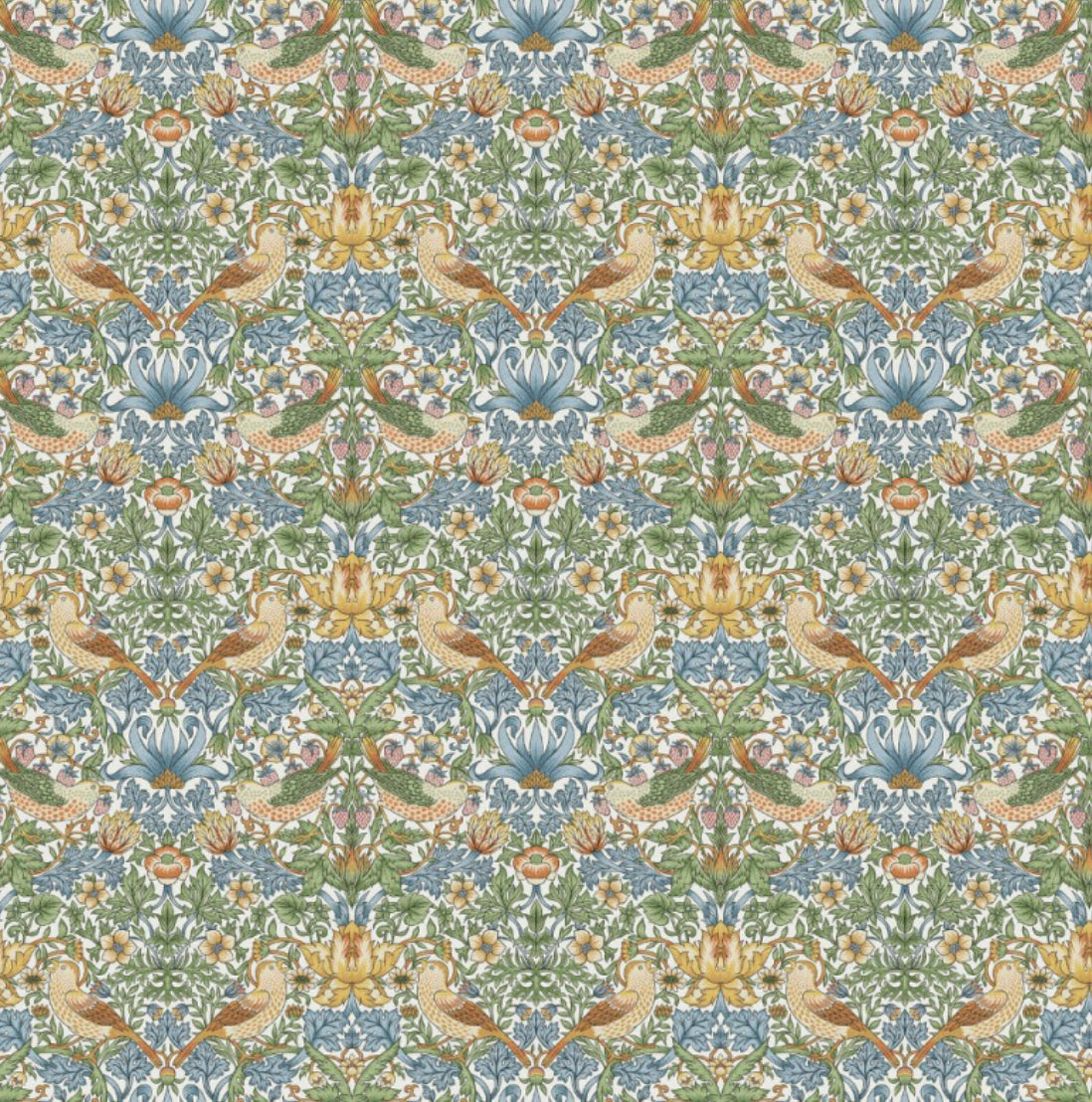 William Morris Sky strawberry thief cotton drum lampshade/ ceiling shade with a white lining