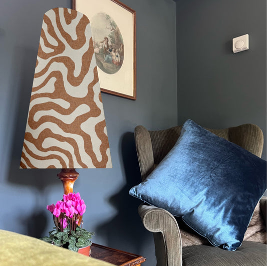 Sandstone wiggle cone lampshade, extra tall lampshade