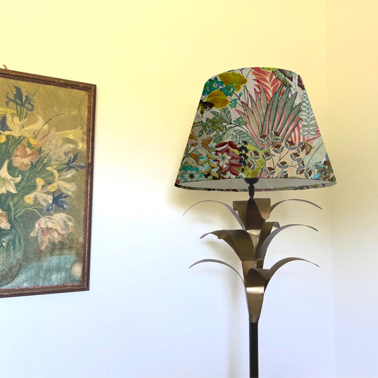 Floral pastel velvet coolie lampshade/ ceiling light shade, empire lampshade