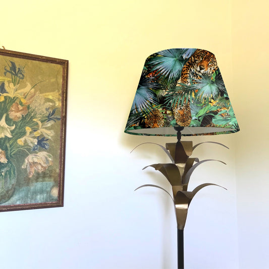 Tropical cheetah velvet coolie lampshade/ ceiling shade, empire lampshade