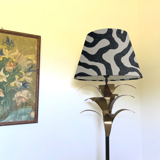 Black Wiggle coolie lampshade/ ceiling light shade, empire lampshade