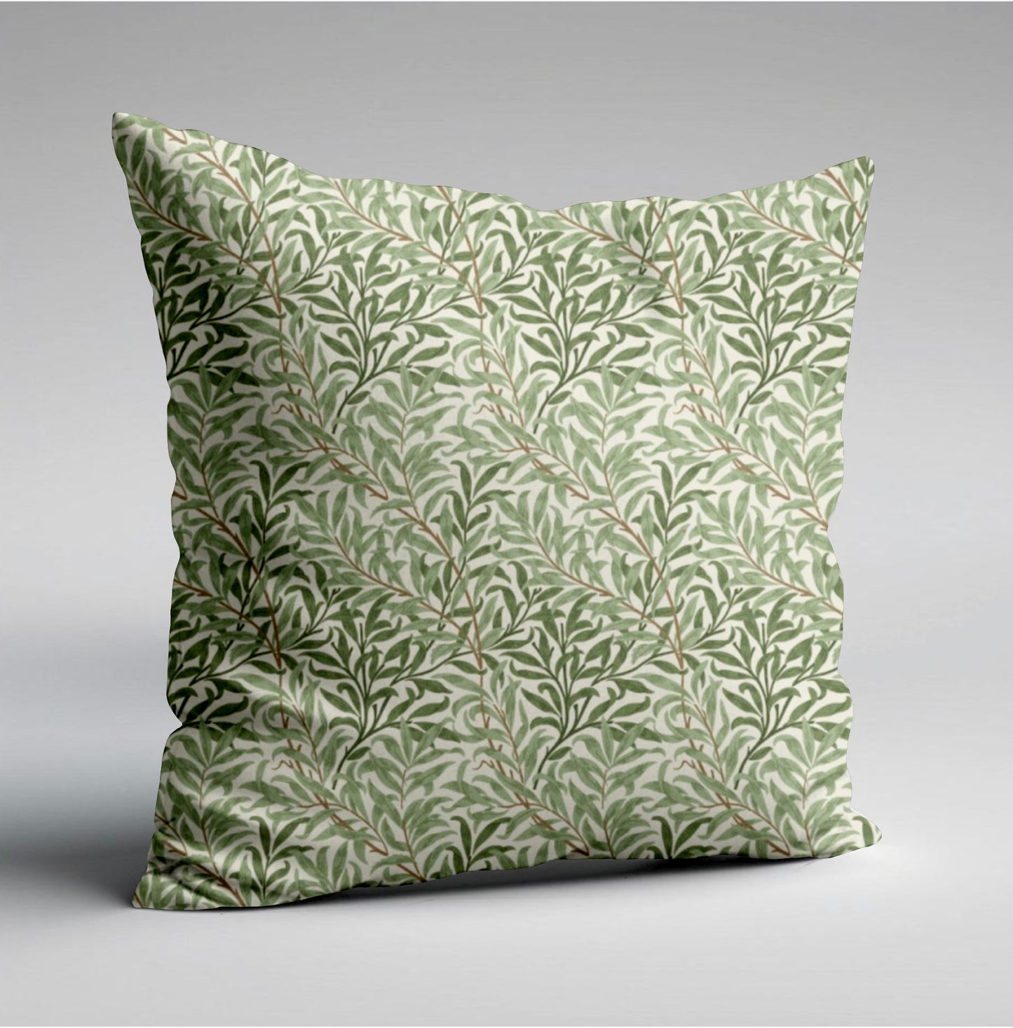 William morris green willow leaves cotton cushion, scatter cushions