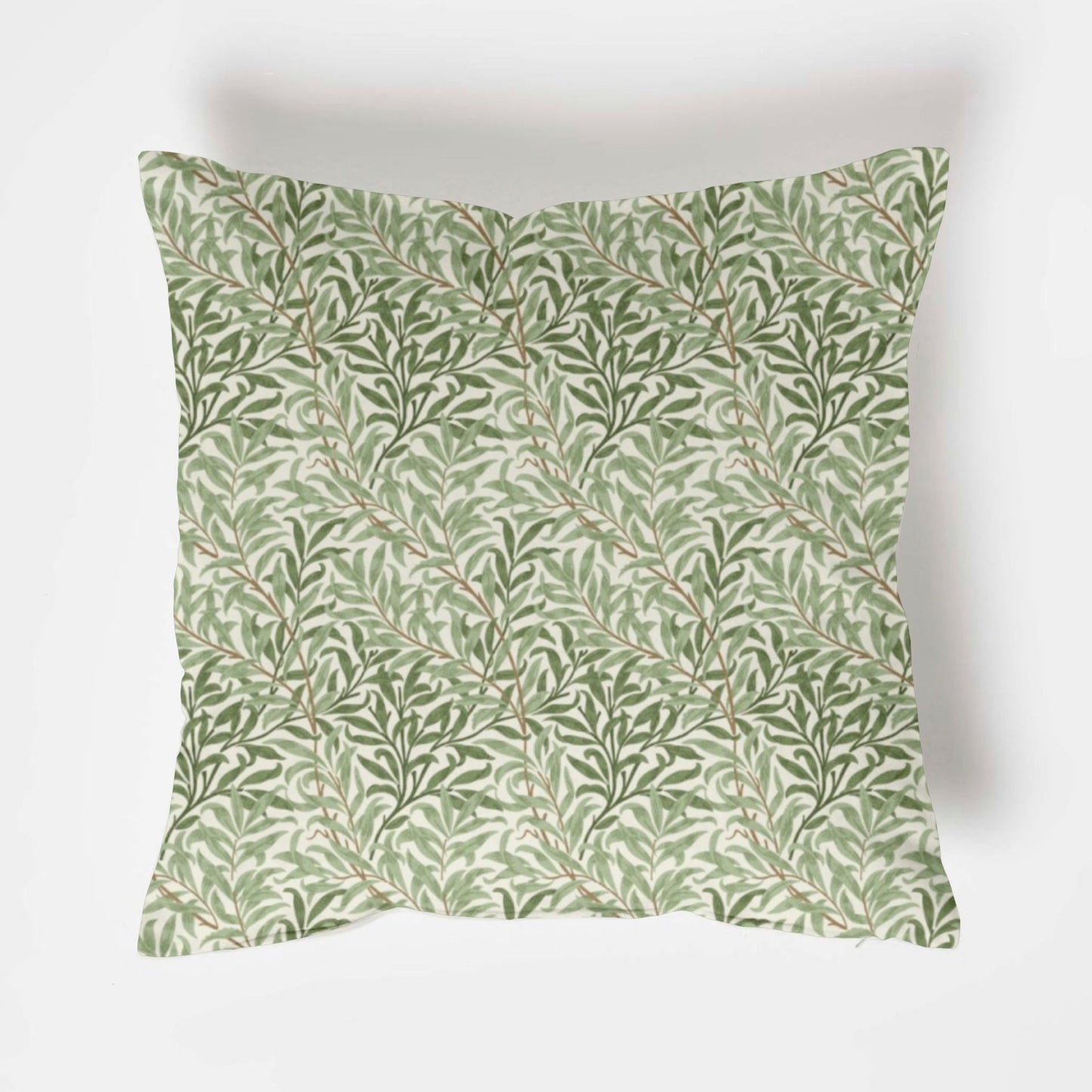 William morris green willow leaves cotton cushion, scatter cushions