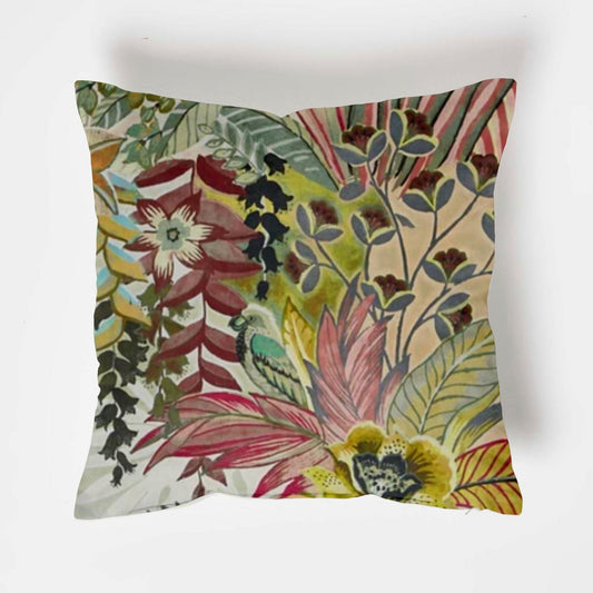Floral pastel velvet throw cushion