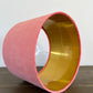Coral textured velvet drum lampshade/ ceiling shade with a metallic brushed gold lining