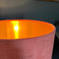 Coral textured velvet drum lampshade/ ceiling shade with a metallic brushed gold lining
