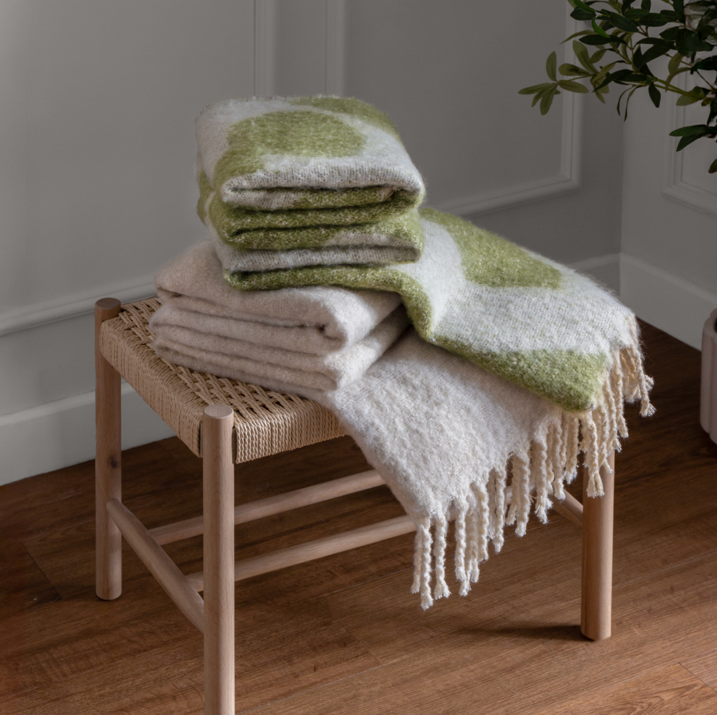 Meta Super soft throw blanket, Olive 180cm x 130cm
