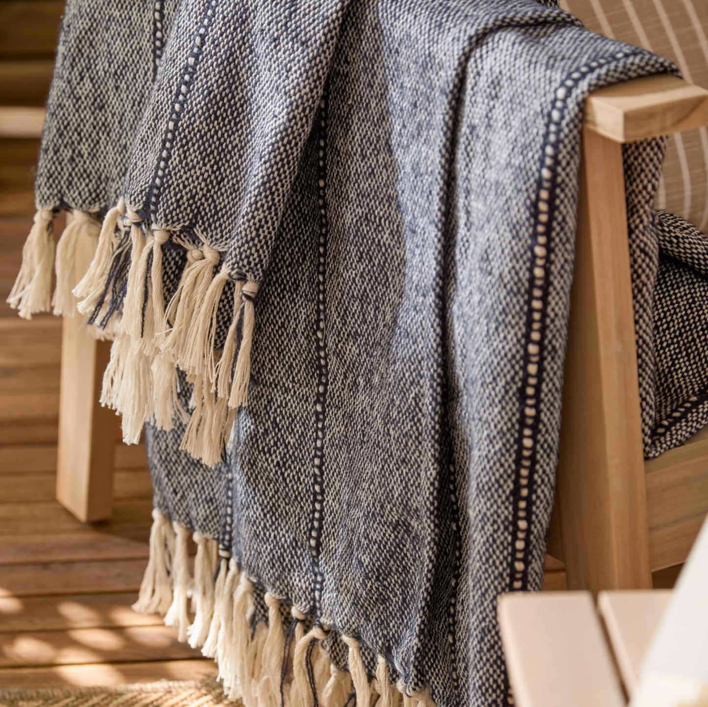 Hedon indoor-outdoor blanket, Navy 180cm x 130cm