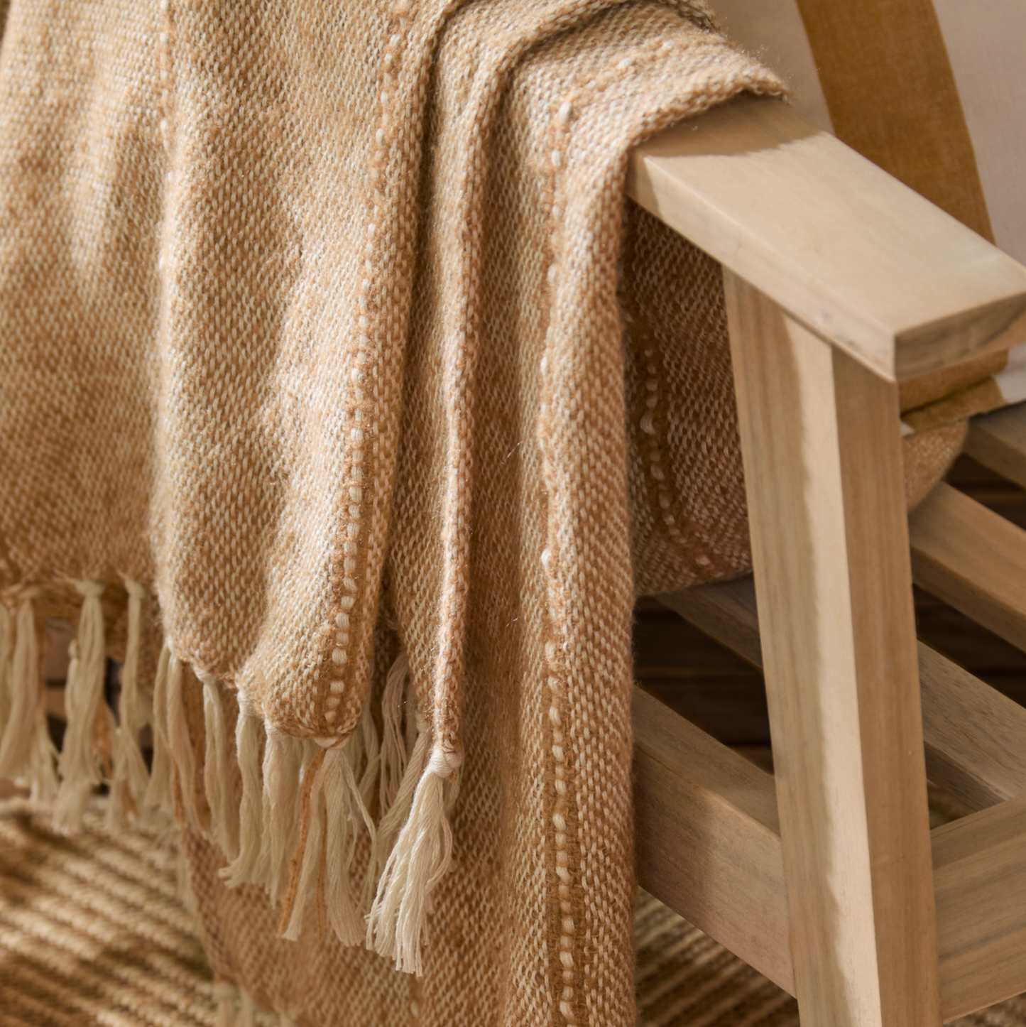 Hedon indoor-outdoor blanket, Natural 180cm x 130cm