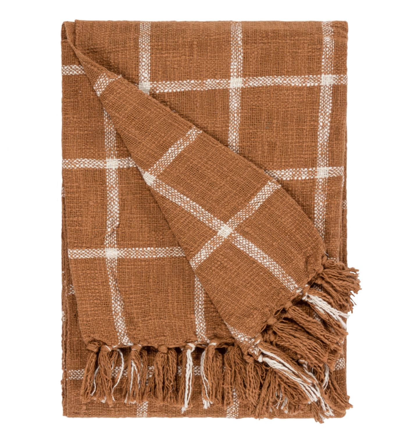 Beni 100% cotton blanket, Ginger 180cm x 130cm